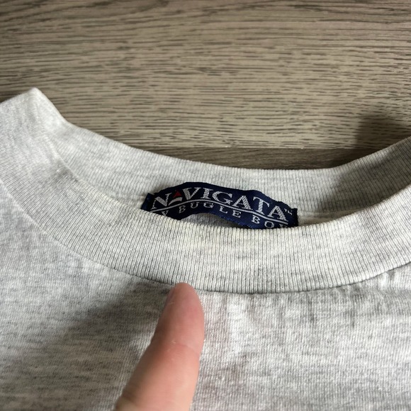 VTG Bugle Boy T Shirt Mens Large Wilderness Explorer‎ Canoe Lake Fishing 1990s - Picture 8 of 10